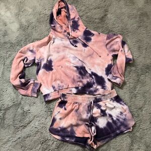 Sold! Fashion Nova Pink & Purple Tie-Dye Hoodie Set